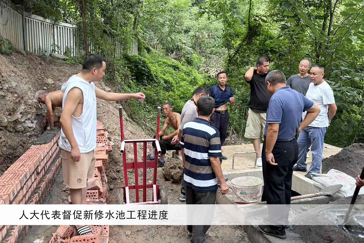 人大代表督促新修水池工程进度